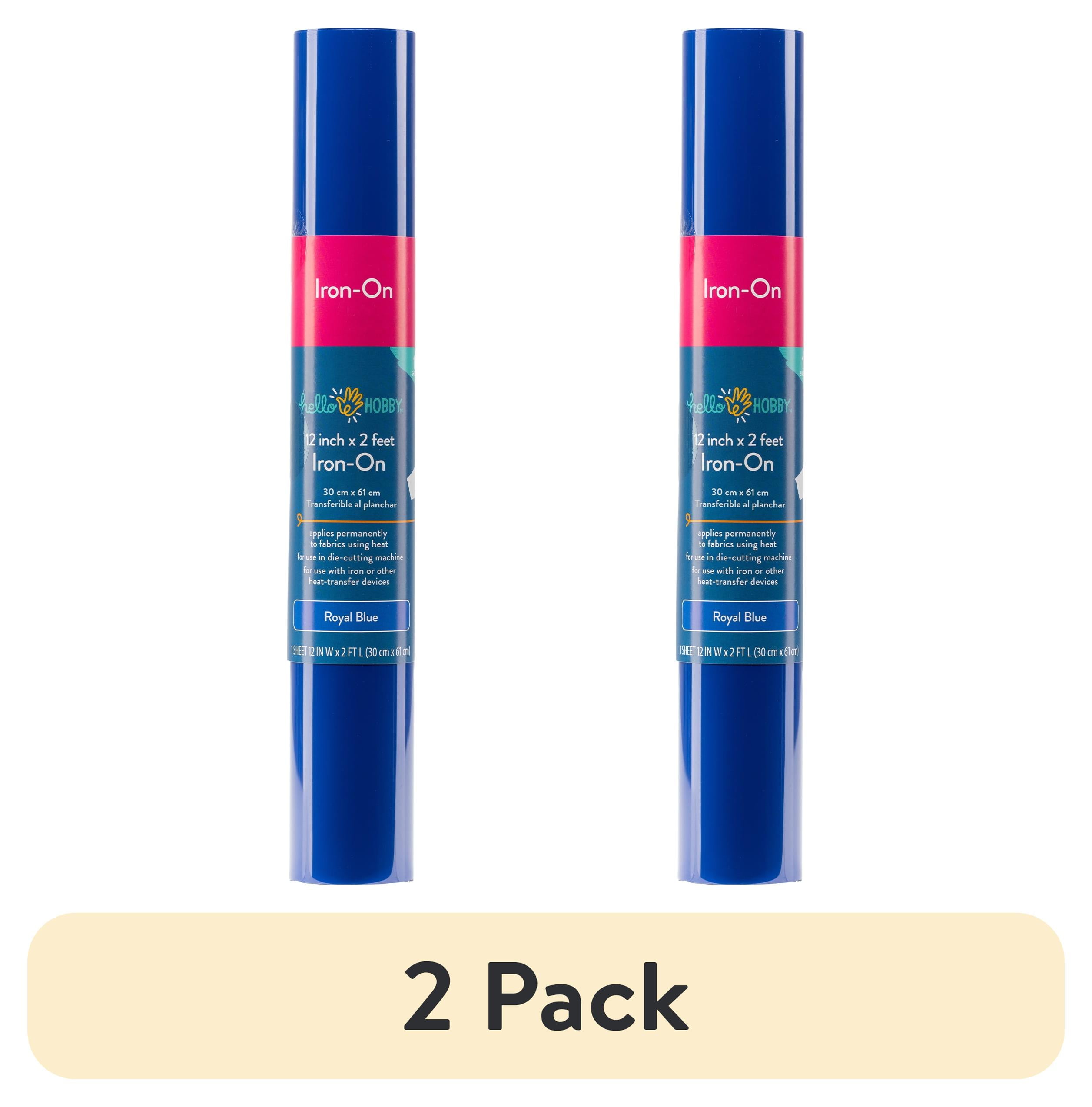 (2 pack) Hello Hobby 12" x 2' Royal Blue Iron-On Craft Vinyl Roll