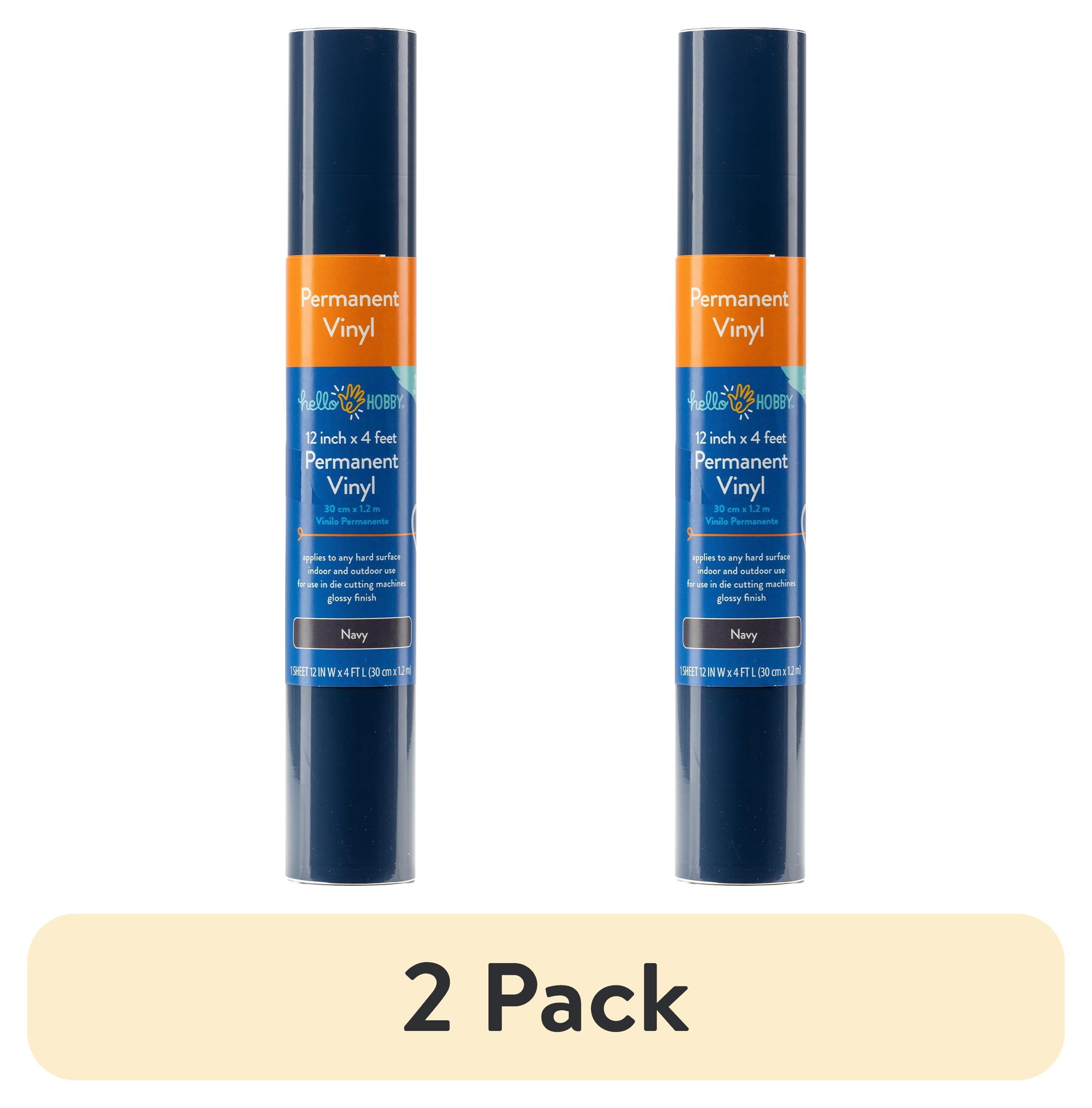 (2 pack) Hello Hobby 12" x 4' Navy Permanent Craft Vinyl Roll