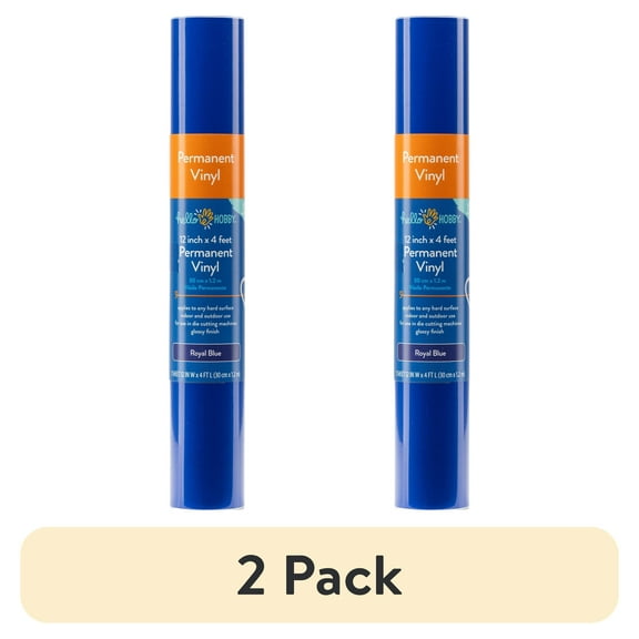 (2 pack) Hello Hobby 12" x 4' Royal Blue Permanent Craft Vinyl Roll
