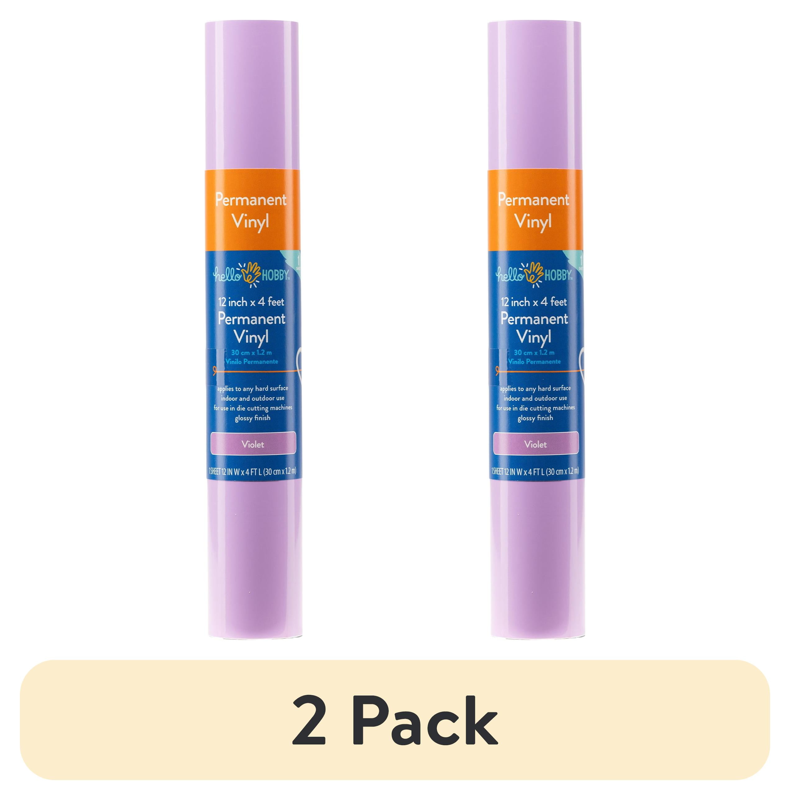 (2 pack) Hello Hobby 12" x 4' Violet Permanent Craft Vinyl Roll