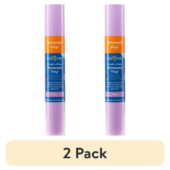 (2 pack) Hello Hobby 12" x 4' Violet Permanent Craft Vinyl Roll