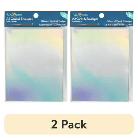 (2 pack) Hello Hobby A2 Blank All Occasion Greeting Cards, with Envelopes 4.25" x 5.5" (12 Count)