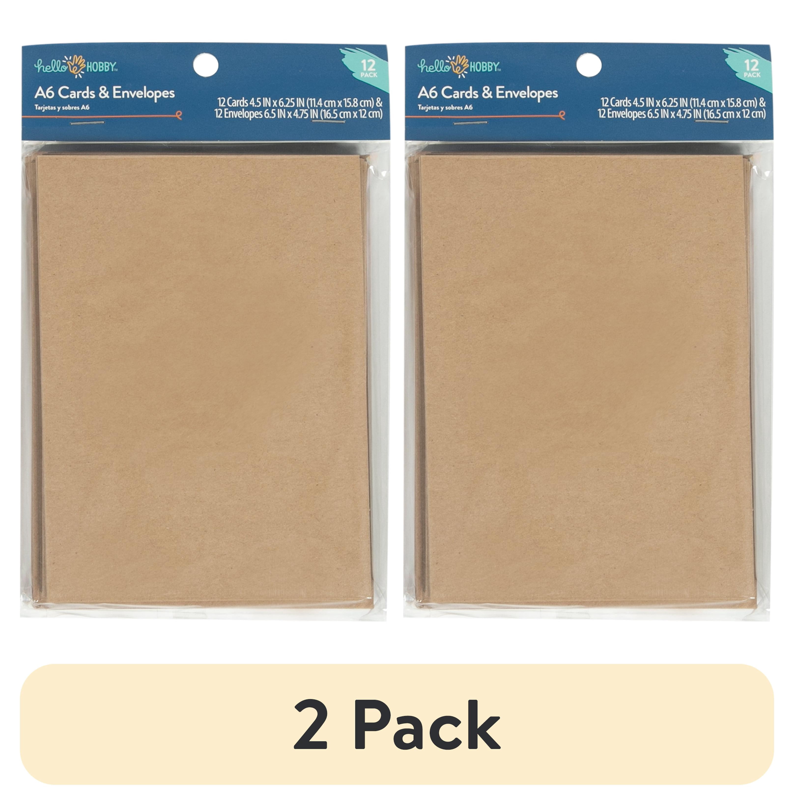 (2 pack) Hello Hobby A6 Blank All Occasion Greeting Cards with Envelopes, Kraft, 4.25" x 6.25" (12 Count)
