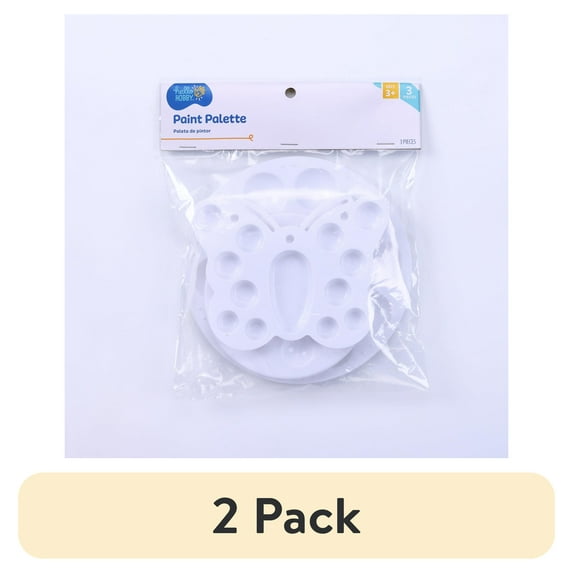 (2 pack) Hello Hobby Art Paint Palettes Plastic, 3pk