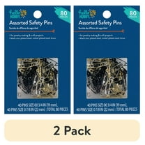 (2 pack) Hello Hobby Assorted Size Steel Safety Pins (80 Count)