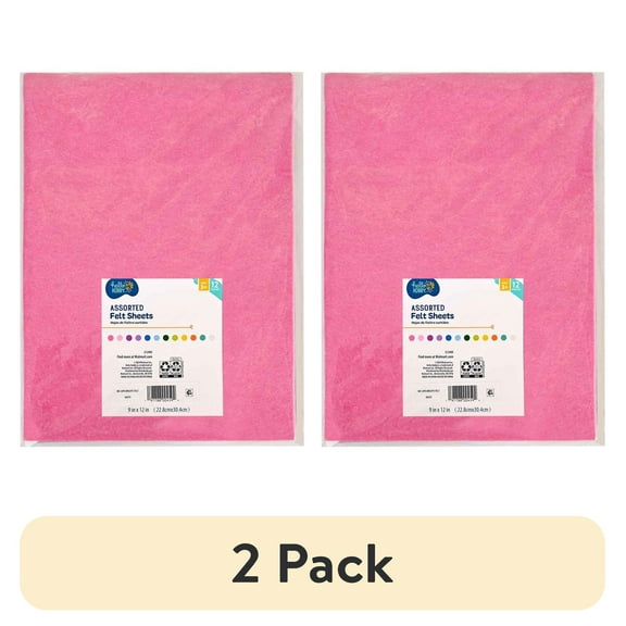 (2 pack) Hello Hobby 12 Pack Assorted Felt Sheets for Craft Bases