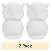 (2 pack) Hello Hobby Ceramic Paintable Bank Owl, 5.75" Height White Craft Base