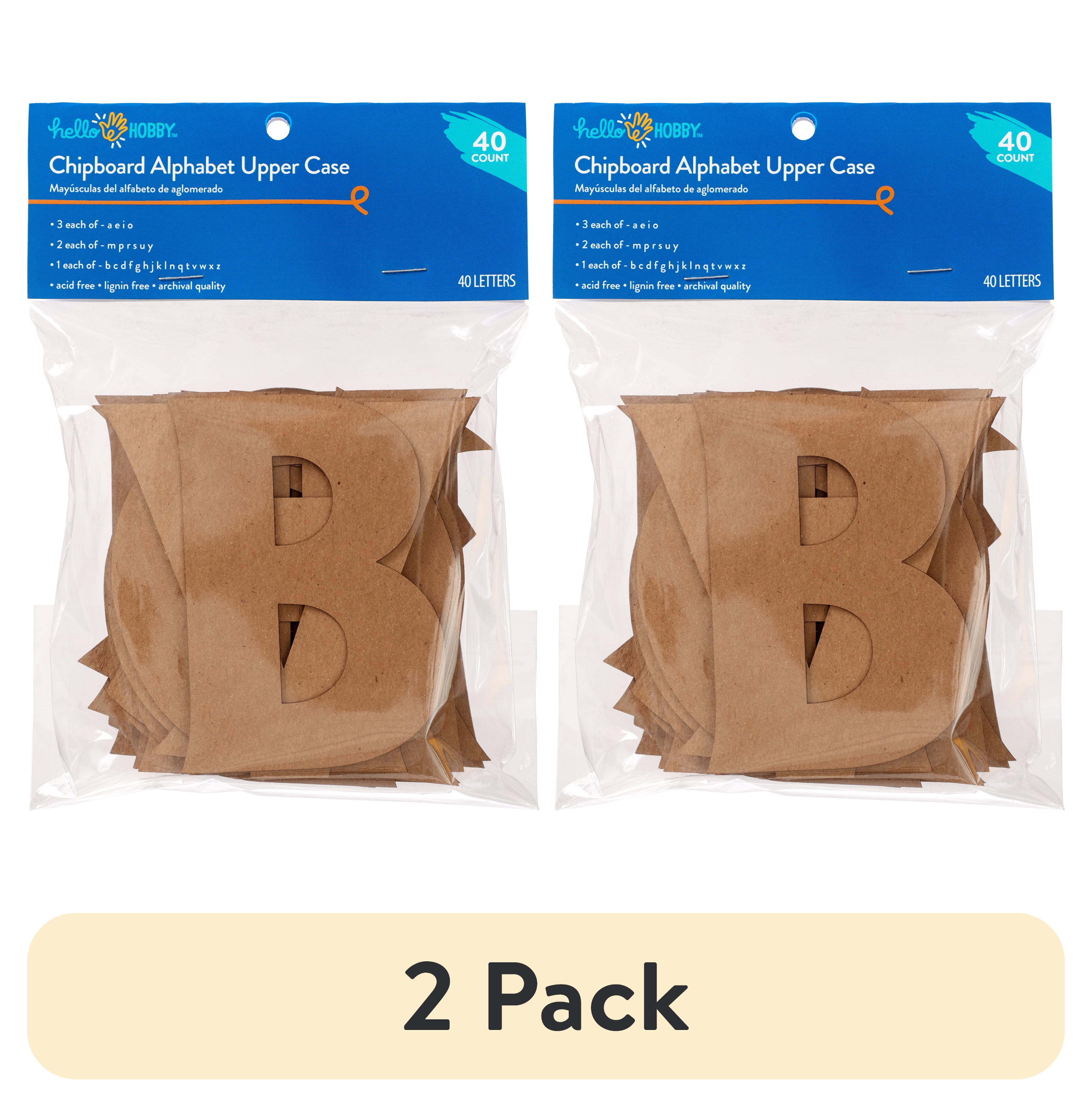 (2 pack) Hello Hobby Chipboard Alphabet Upper Case, 40 Pieces