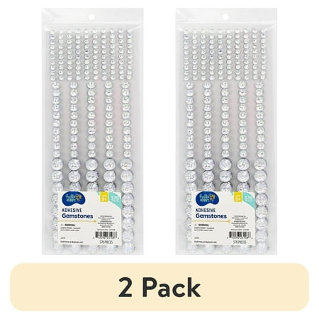 (2 pack) Hello Hobby Clear Iridescent Round Gemstones, 570 Piece Scrapbooking Embellishments