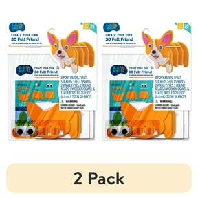 (2 pack) Hello Hobby Create Your Own 3D Felt Friend, Child Craft Kit