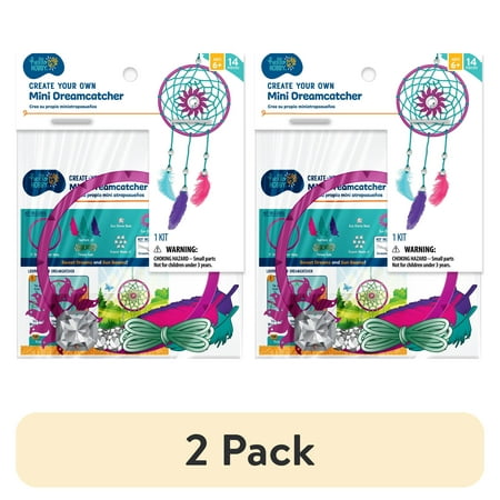 (2 pack) Hello Hobby Create Your Own Multi-Color Mini Dream Catcher Decoration, Child Craft Kit price history and forecast - Hello Hobby 09039