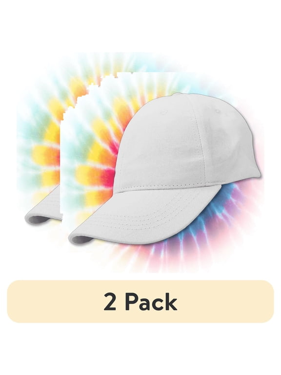 (2 pack) Hello Hobby Customizable White Baseball Cap – Adjustable 100% Cotton Hat for Men & Women for DIY Crafts & Personalization