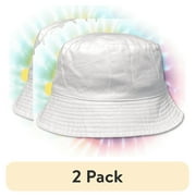 (2 pack) Hello Hobby Customizable Bucket Hat for Men & Women, Solid White, Adjustable Fit, 100% Cotton, Ideal for DIY & Personalization