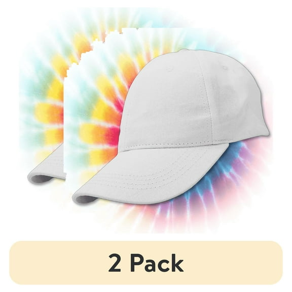 (2 pack) Hello Hobby Customizable White Baseball Cap – Adjustable 100% Cotton Hat for Men & Women for DIY Crafts & Personalization