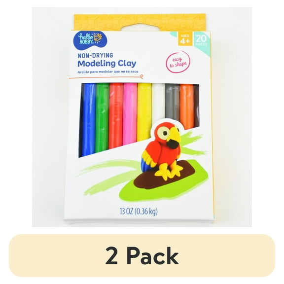 (2 pack) Hello Hobby EZ Shape 1 lb. Non-Drying Modeling Clay, 20 Pieces