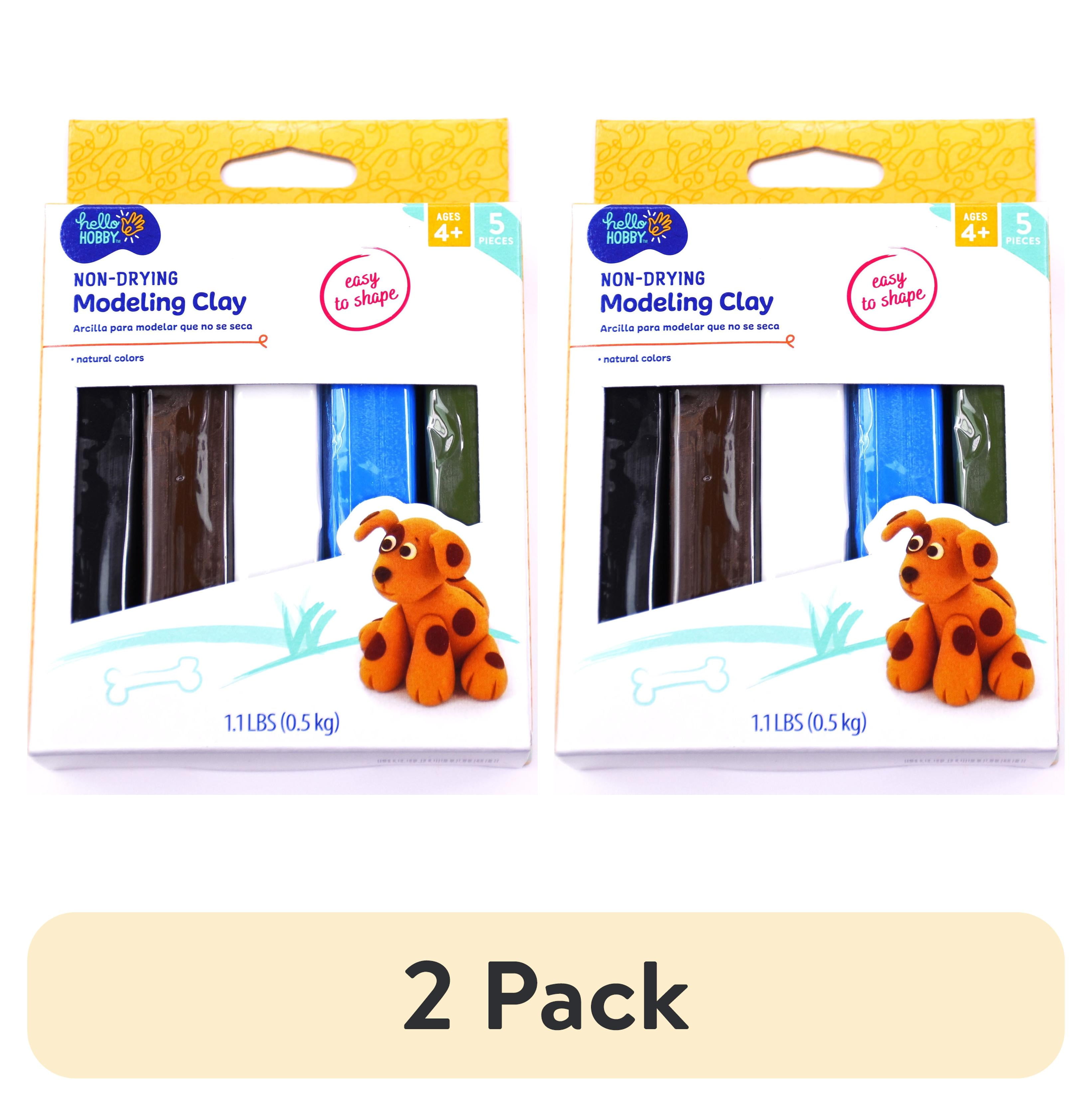 2 pack) Hello Hobby EZ Shape Non-Drying Natural Modeling Clay1 lb