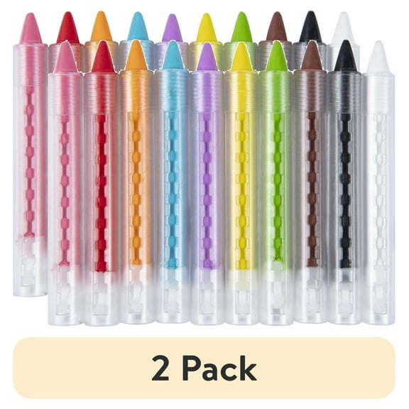 (2 pack) Hello Hobby Face and Body Paint Art Washable Paint Crayons, Non-Toxic 10 Pack Multicolor, Child Age 6+