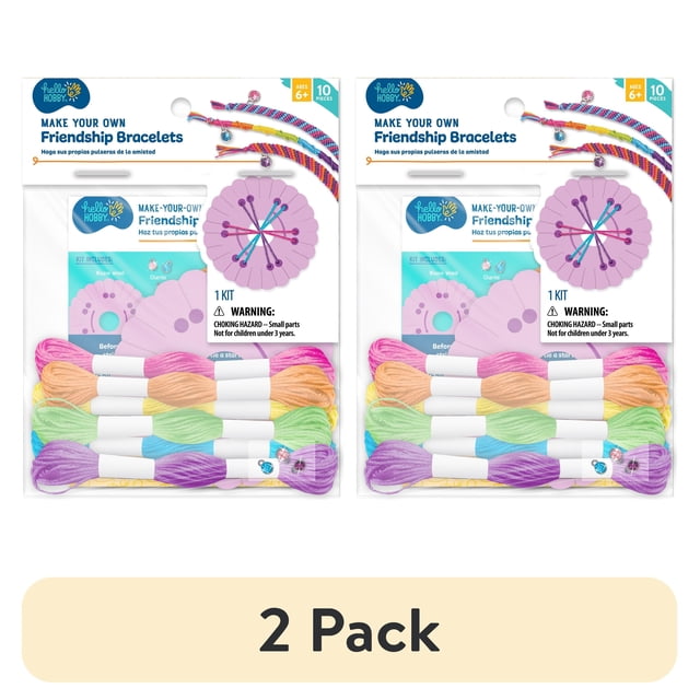 (2 pack) Hello Hobby Friendship Bracelet Making Kit, Child Craft Kits ...