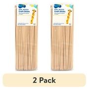 (2 pack) Hello Hobby Giant Wooden Craft Sticks, 45-Pack
