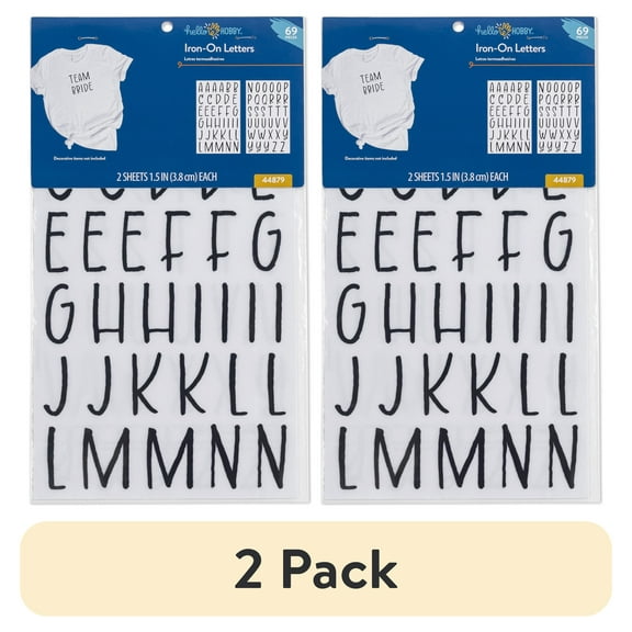 (2 pack) Hello Hobby 69-Piece Iron-on Letters, 2 Sheets
