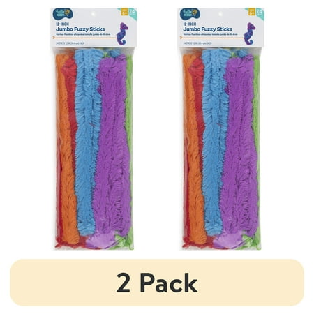 (2 pack) Hello Hobby Jumbo Fuzzy Craft Sticks, 24 Pieces