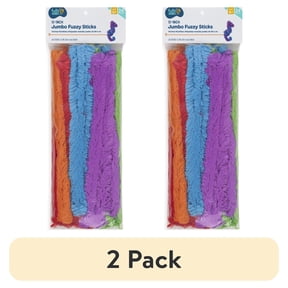 (2 pack) Hello Hobby Jumbo Fuzzy Craft Sticks, 24 Pieces