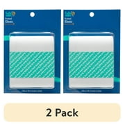 (2 pack) Hello Hobby Knitted Elastic, 3" x 2 yd, White