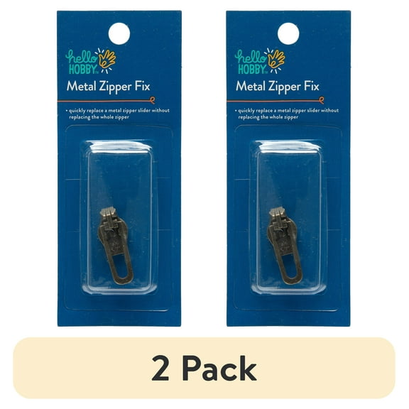 (2 pack) Hello Hobby Metal Sewing Fasteners Zipper Fixer, Brass, Size 5, 1 Count