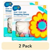 (2 pack) Hello Hobby Multicolor Paint Your Own Flower Stepping Stone, Arts & Crafts Kits