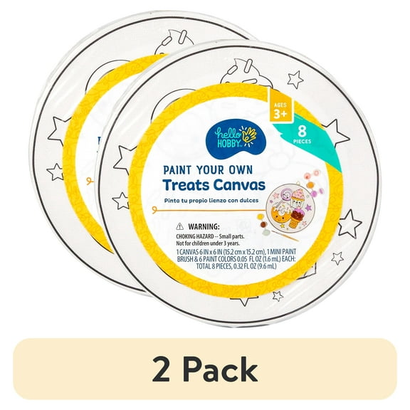 (2 pack) Hello Hobby Multicolor Paint Your Own Kawaii Treats Canvas