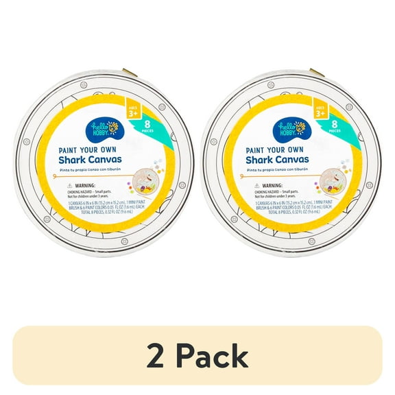 (2 pack) Hello Hobby Multicolor Paint Your Own Shark Canvas