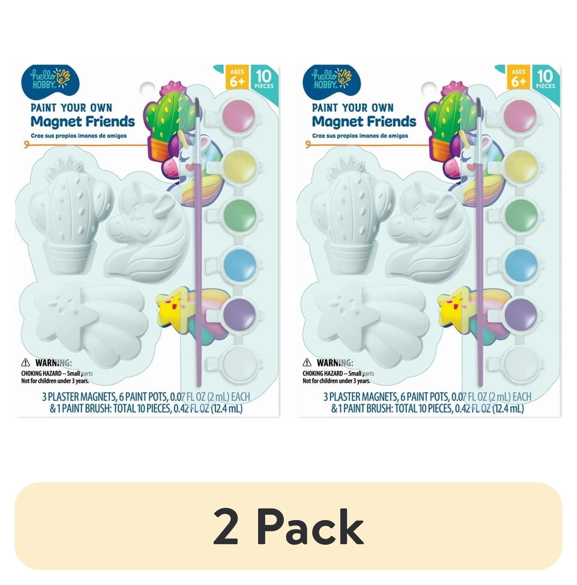 (2 pack) Hello Hobby Paint Your Own Magnet Friends, Child Craft Kit