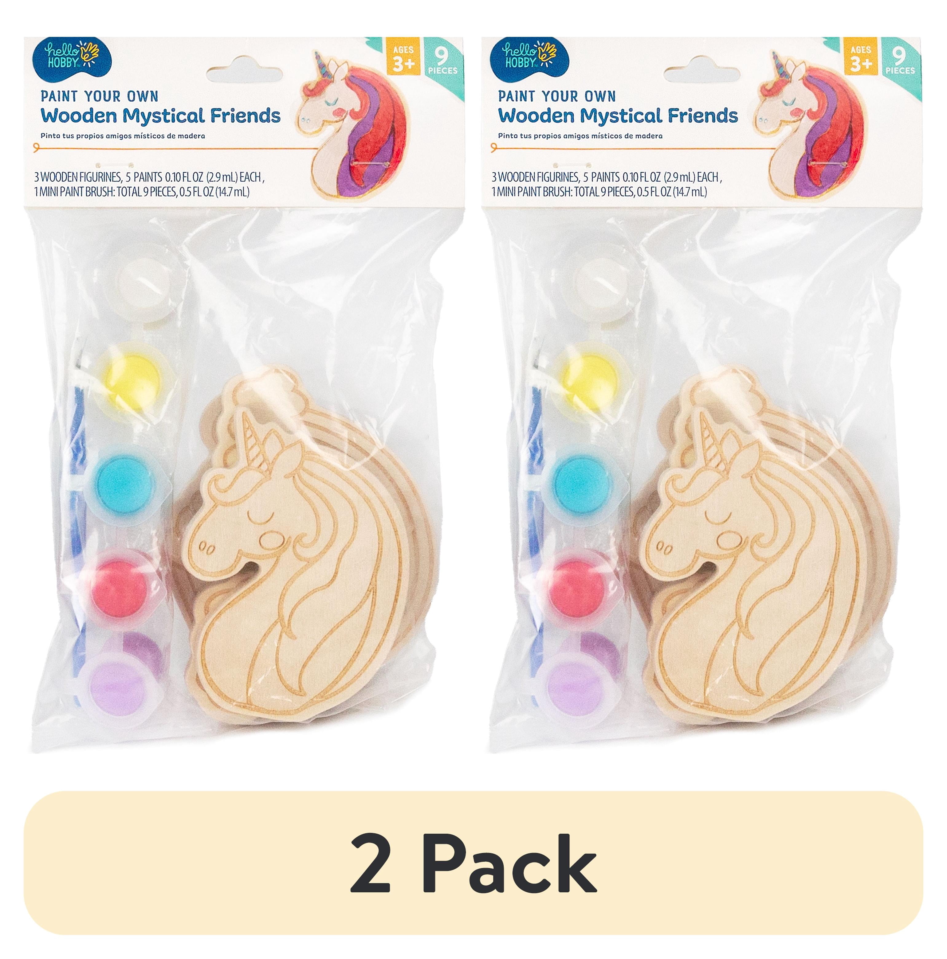 (2 pack) Hello Hobby Paint Your Own Multicolor Wooden Mystical Friends