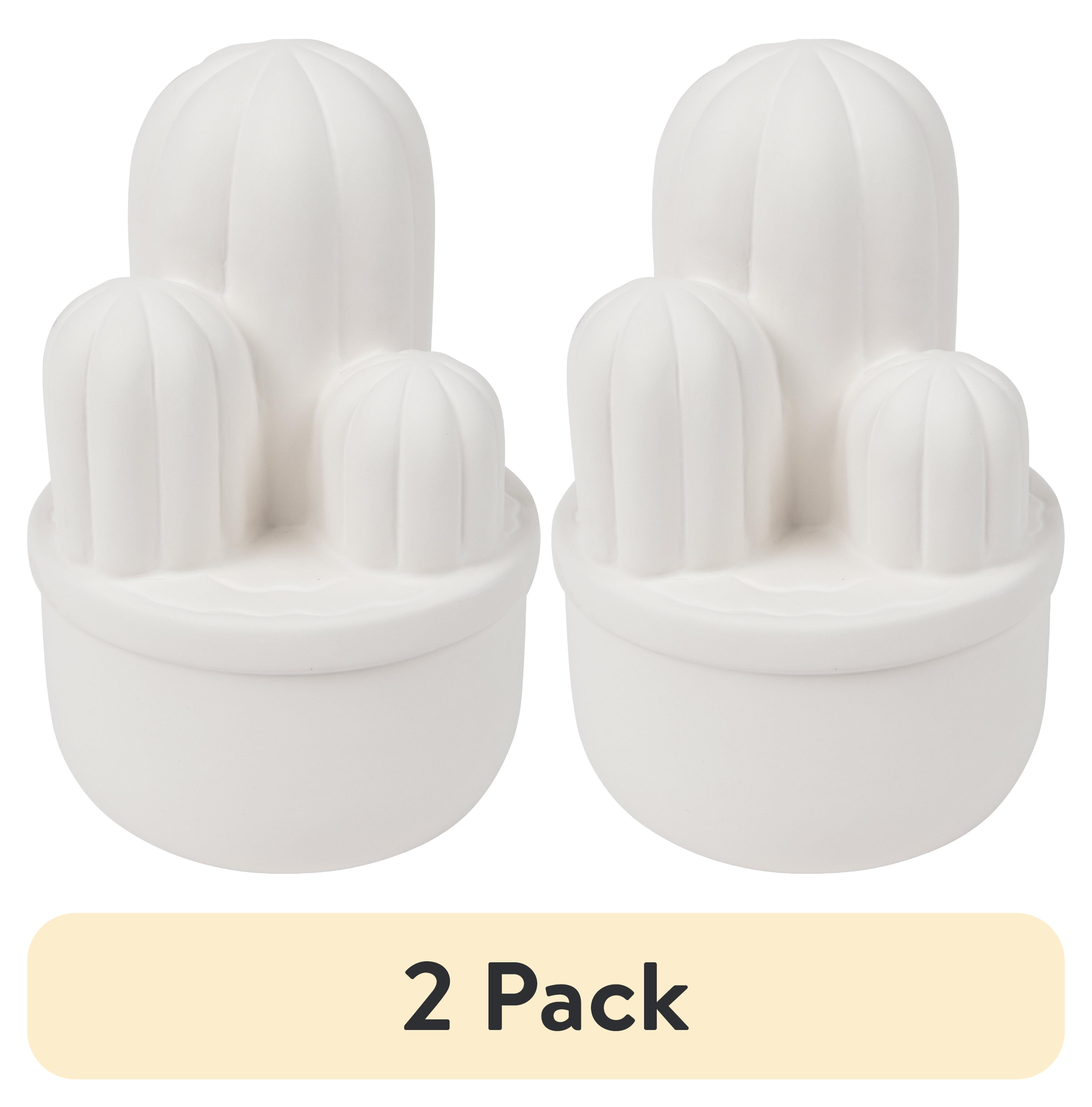 (2 pack) Hello Hobby Paintable Cactus Figurine, White 6" Ceramic Base to Paint