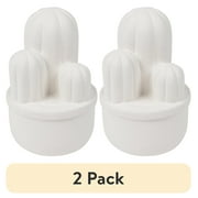 (2 pack) Hello Hobby Paintable Cactus Figurine, White 6" Ceramic Base to Paint