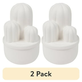 (2 pack) Hello Hobby Paintable Cactus Figurine, White 6" Ceramic Base to Paint