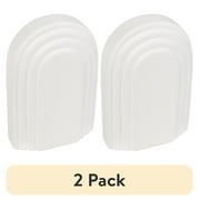 (2 pack) Hello Hobby Paintable Retro Rainbow Craft Base, White Ceramic 6.25"