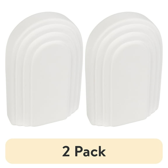 (2 pack) Hello Hobby Paintable Retro Rainbow Craft Base, White Ceramic 6.25"