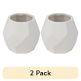 thumbnail interactive-video image 1 of (2 pack) Hello Hobby Paintable Small Ceramic Geometric Planter, White, 1 of 10