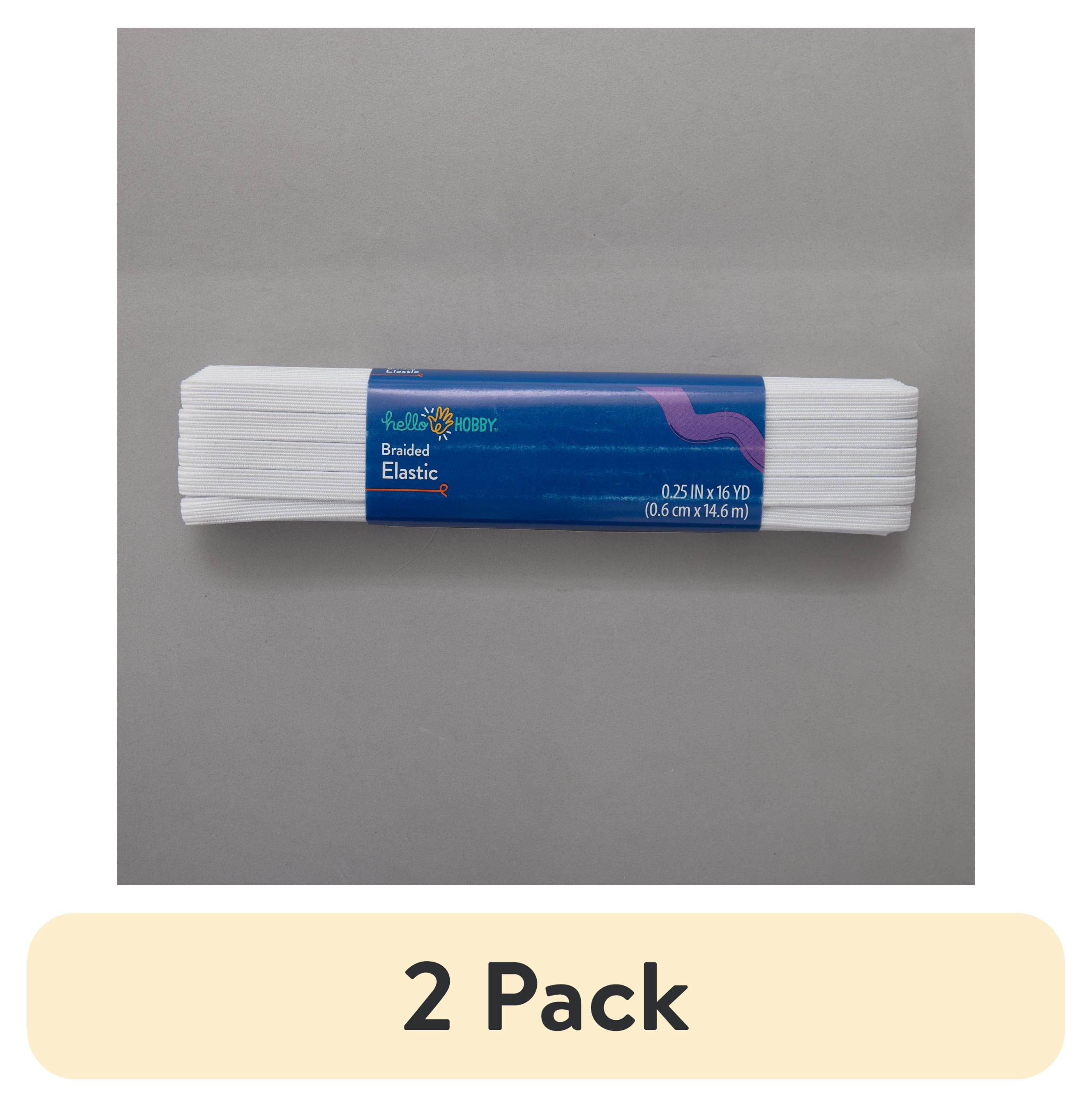 (2 pack) Hello Hobby White Sewing & Craft Elastic 1/4 Inch Wide 16 Yards