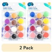 (2 pack) Hello Hobby Primary Colors Acrylic Paints & Paintbrush