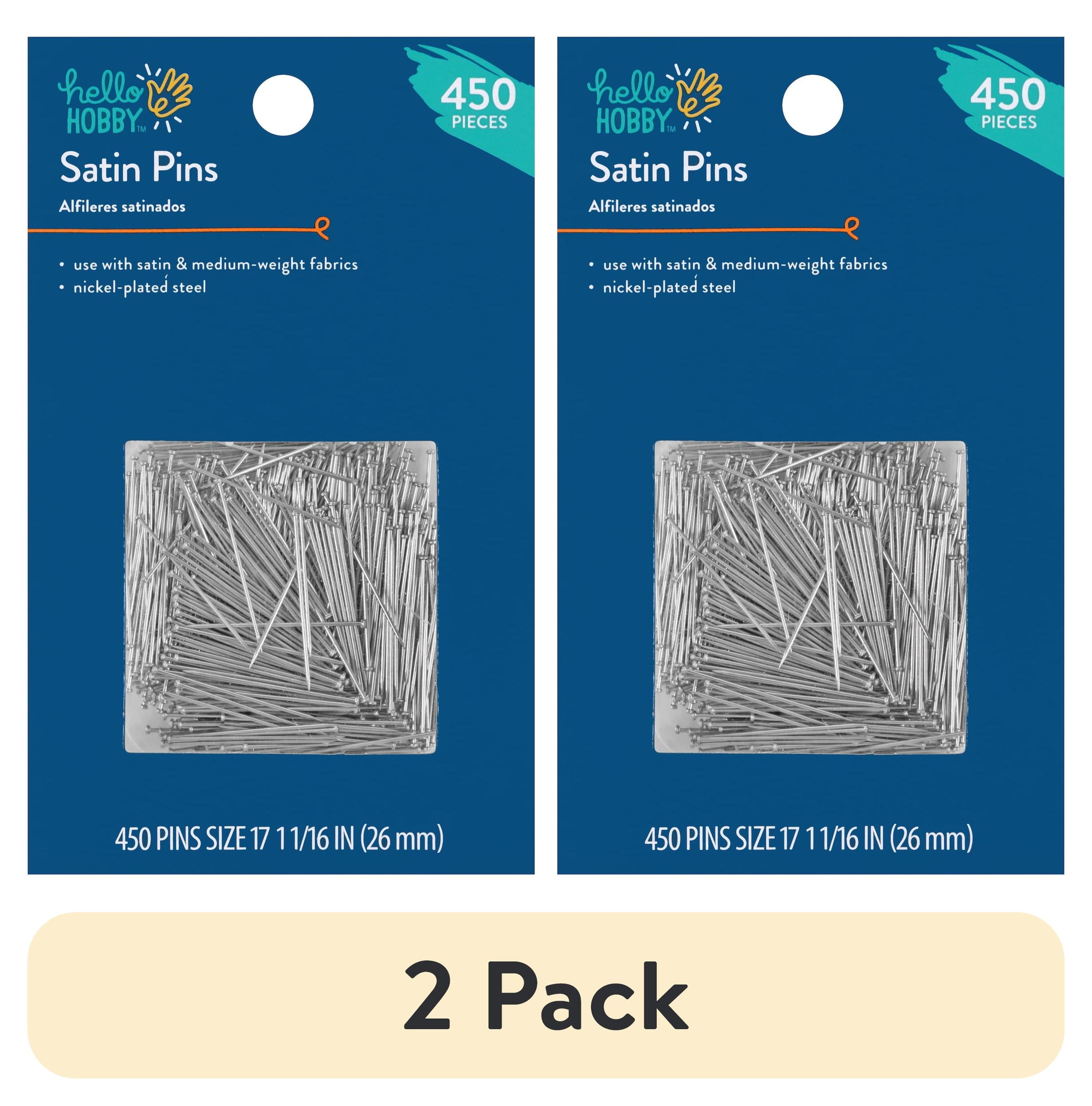 (2 pack) Hello Hobby Satin Size 17 Steel Silver Pins (450 Count)