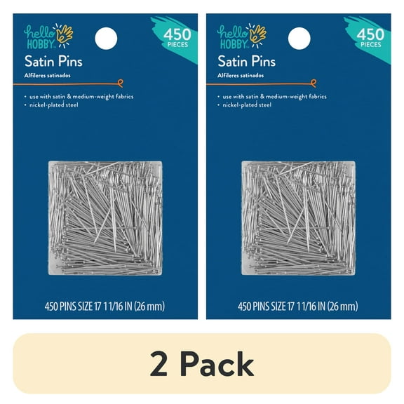 (2 pack) Hello Hobby Satin Size 17 Steel Silver Pins (450 Count)