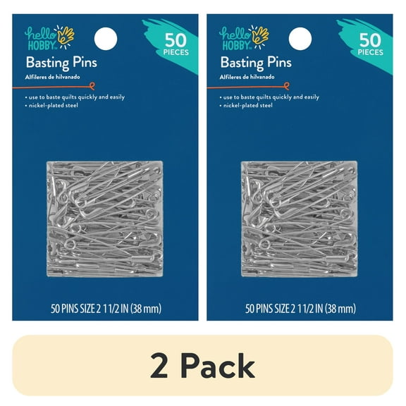 (2 pack) Hello Hobby Size 2 Steel Basting Pins (50 Count)