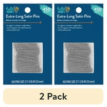 (2 pack) Hello Hobby Size 21 Extra-Long Silver Satin Pins, Nickel-Plated Steel (450 Count)