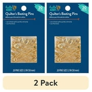 (2 pack) Hello Hobby Size 3 Gold Quilter's Brass Safety Pins (20 Count)