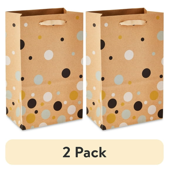 (2 pack) Hello Hobby Small Brown Dots Paper Bags, 5.25" x 8.38", 10 Count