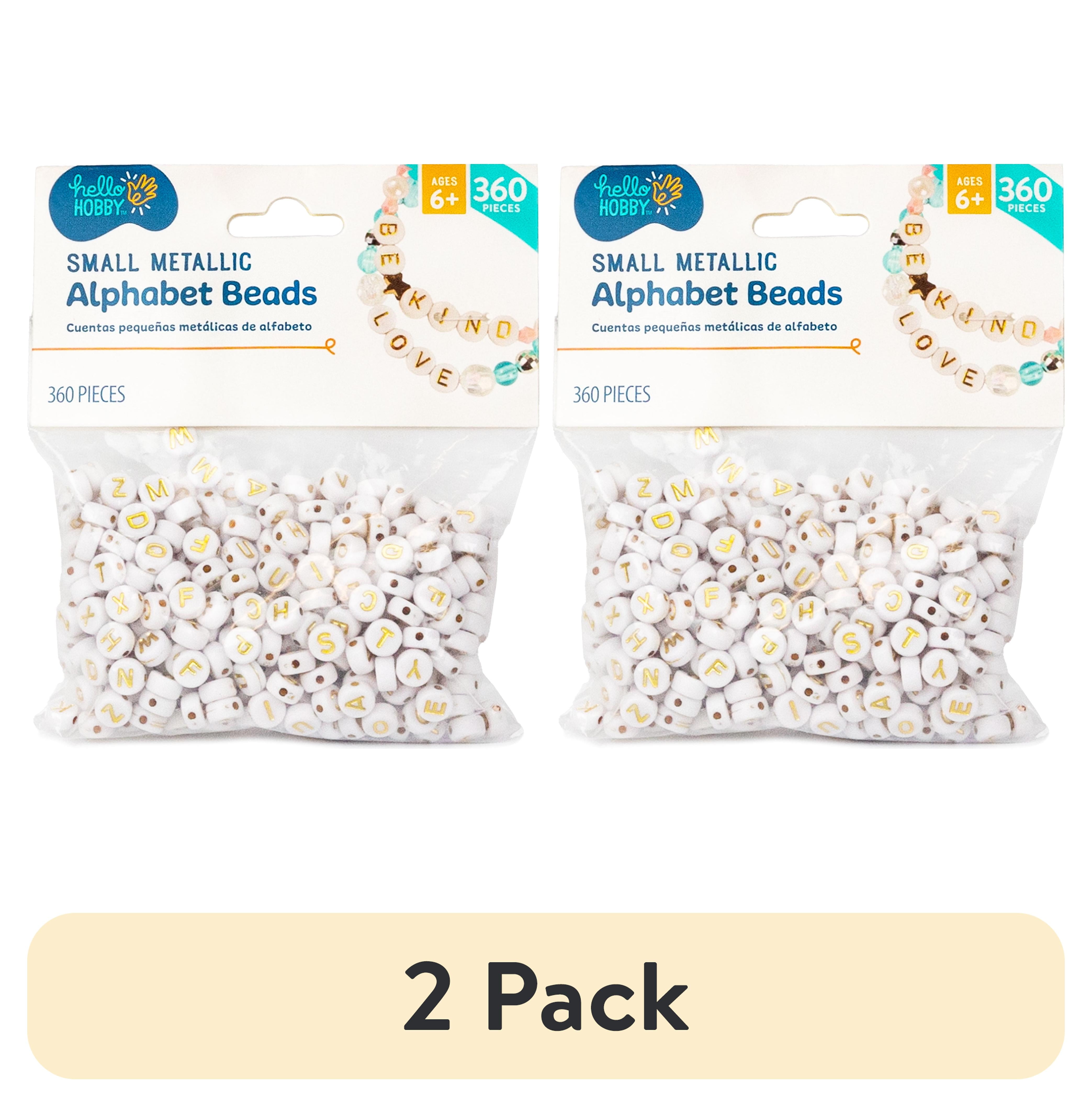 (2 pack) Hello Hobby Small Metallic Alphabet Beads