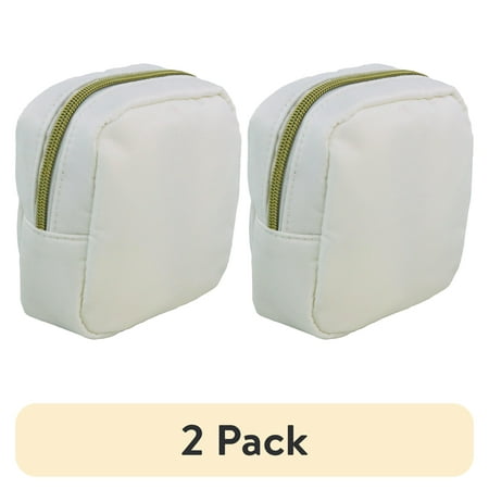 (2 pack) Hello Hobby Small Square Zippered Craft Storage Bag, White