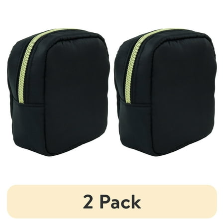 (2 pack) Hello Hobby Small Zippered Craft Storage Bag, Black